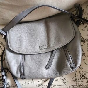 Michael Kors Gray Leather Crossbody Bag